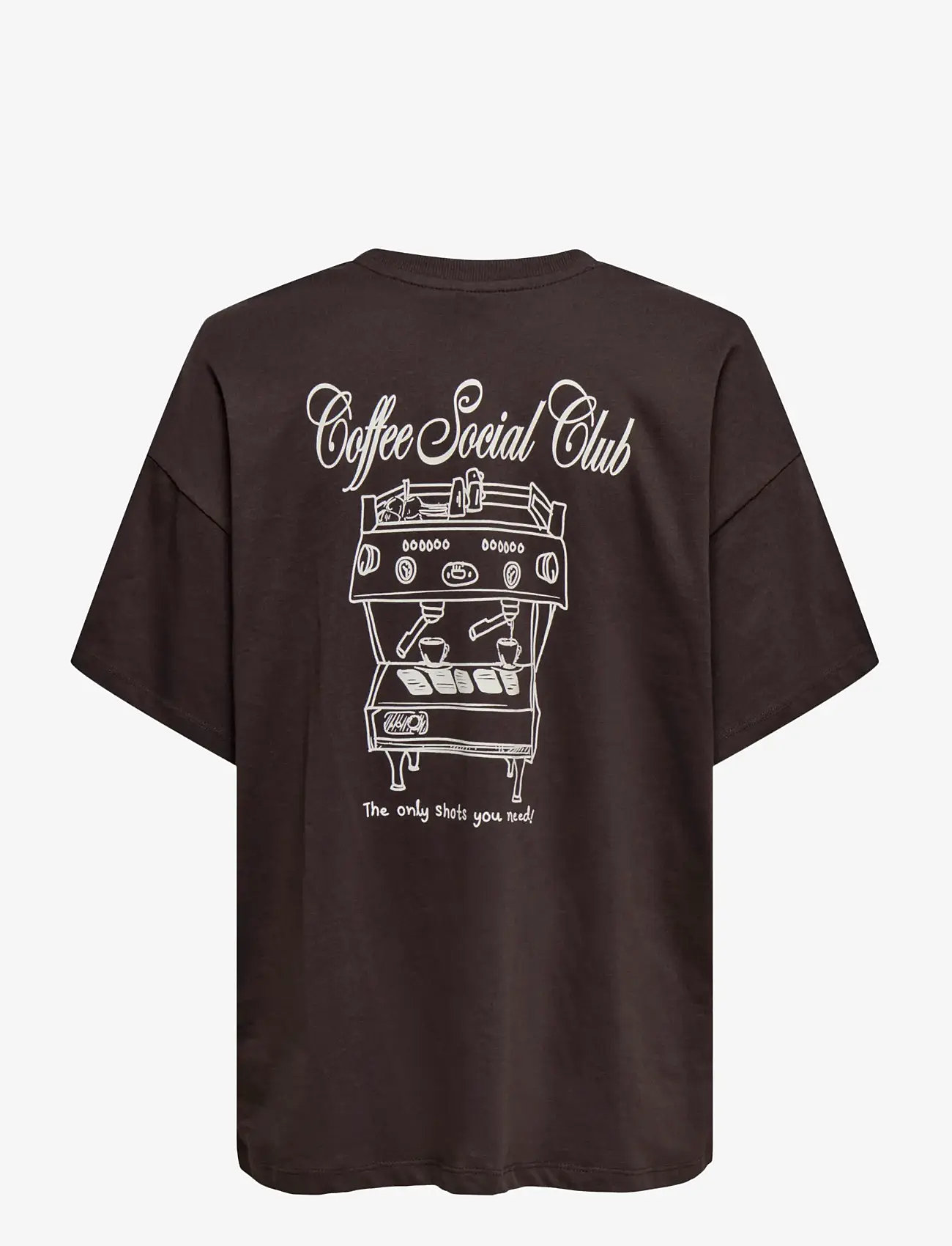 ONLY - ONLVIVVI S/S LOVELY TOP JRS - t-shirts - seal brown - 1