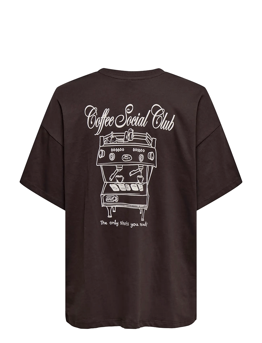 ONLY - ONLVIVVI S/S LOVELY TOP JRS - t-shirts - seal brown - 1