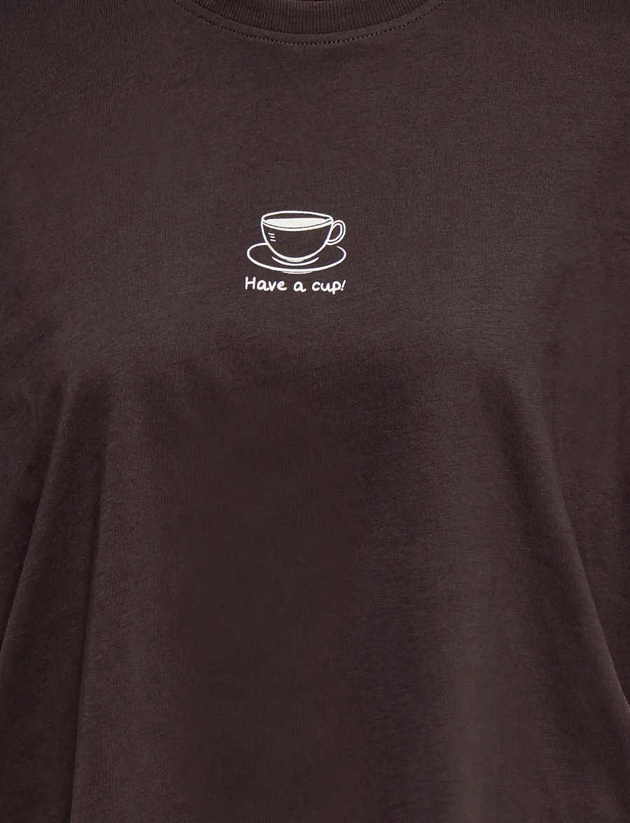 ONLY - ONLVIVVI S/S LOVELY TOP JRS - t-shirts - seal brown - 2