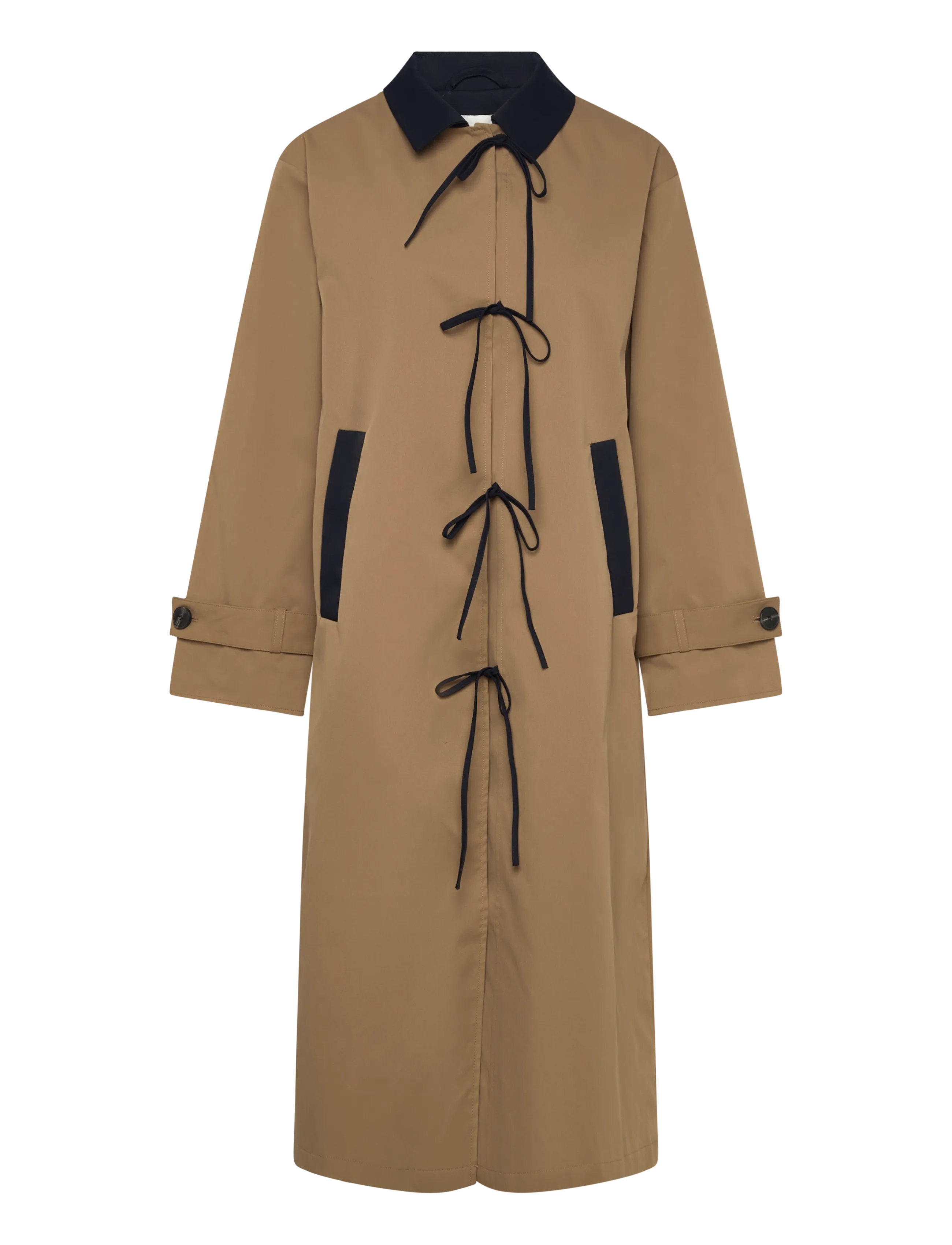 ONLY Onlorchid Long Bow Coat Cs Otw, S, Coats, Beige - Trench Frauen