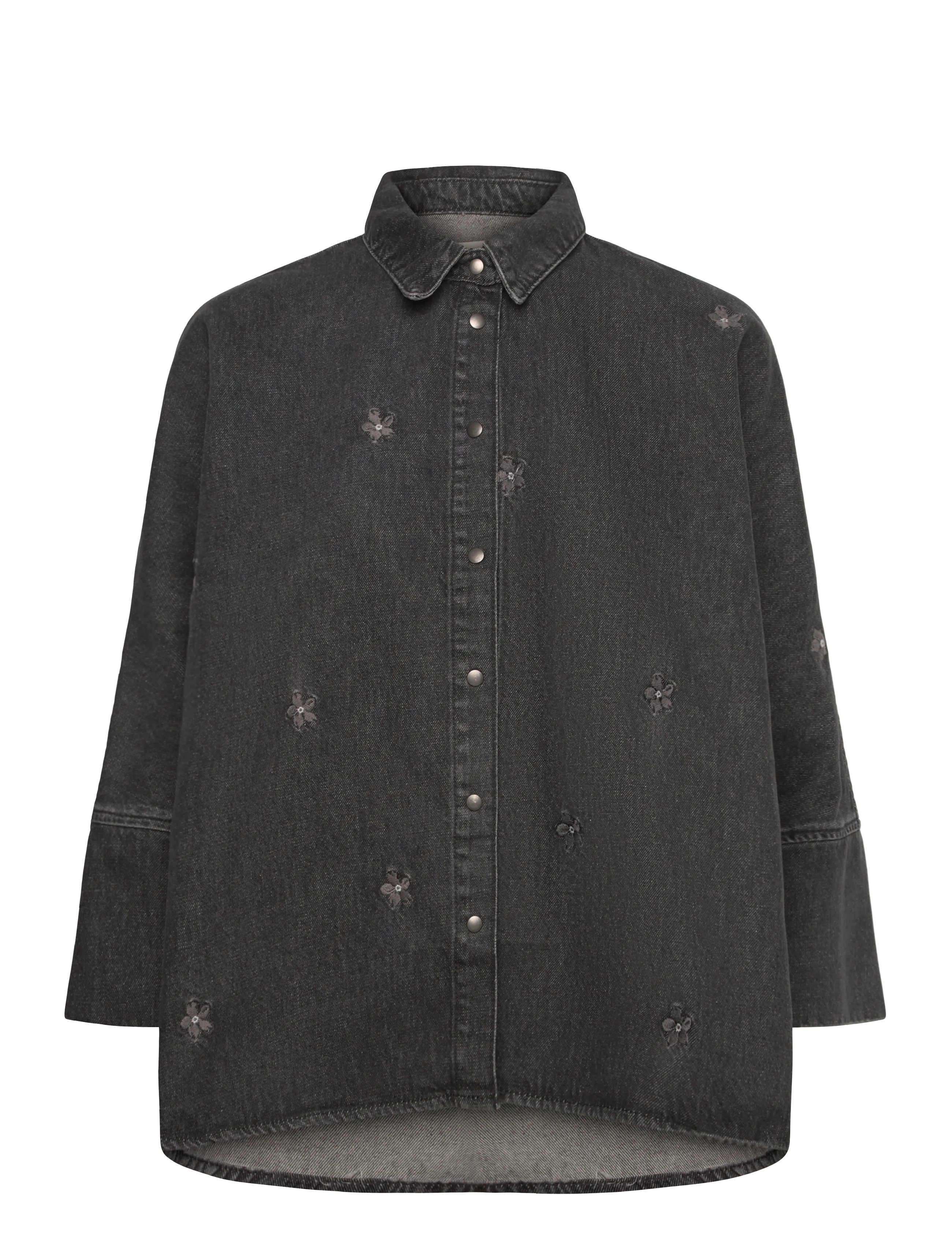 ONLY Onlgrace 3/4 Flower Emb Dnm Shirt Cro Schwarz - XS - Damen