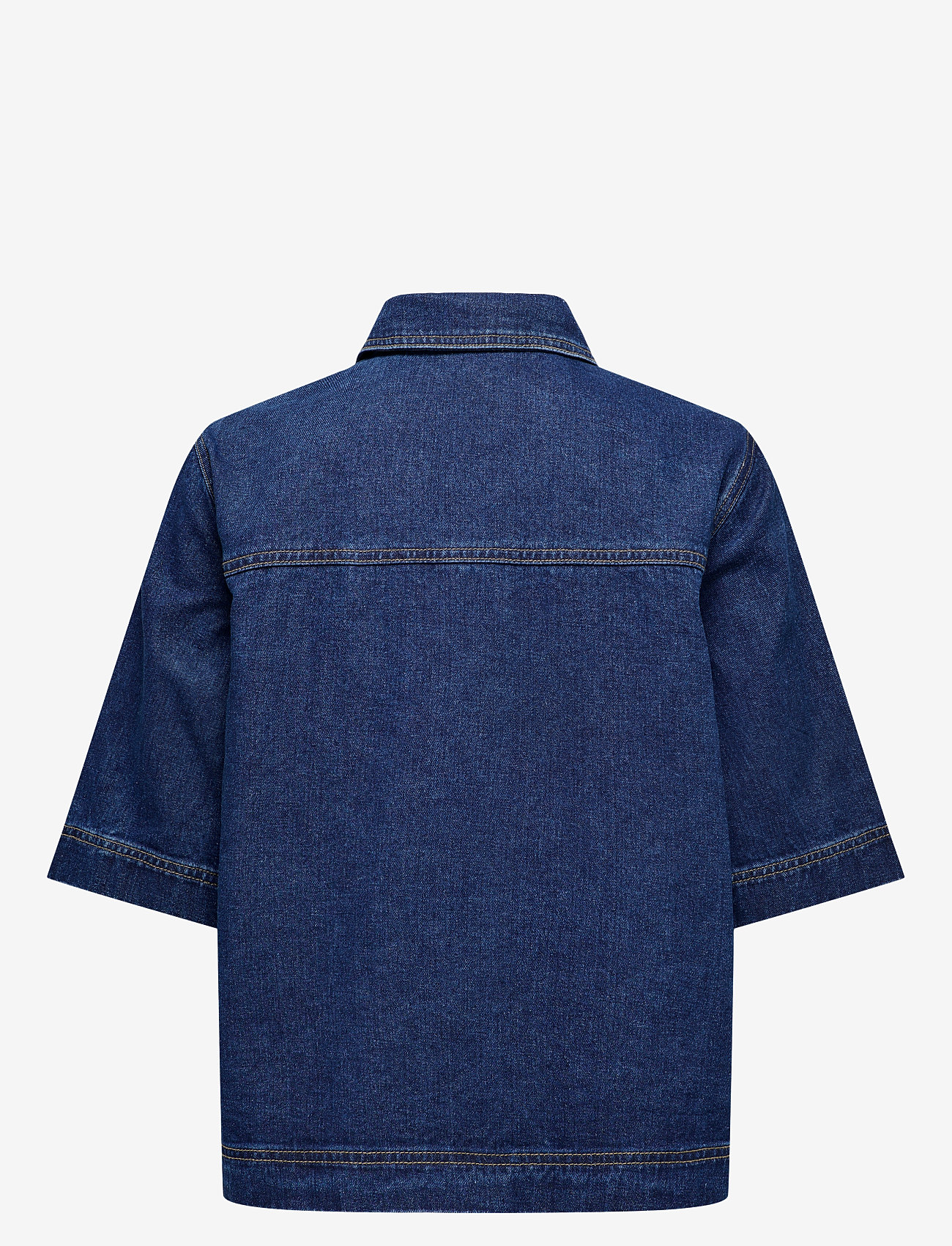 ONLY - ONLBELLE S/S SHIRT DNM GUA NOOS - denimskjorter - dark blue denim - 2