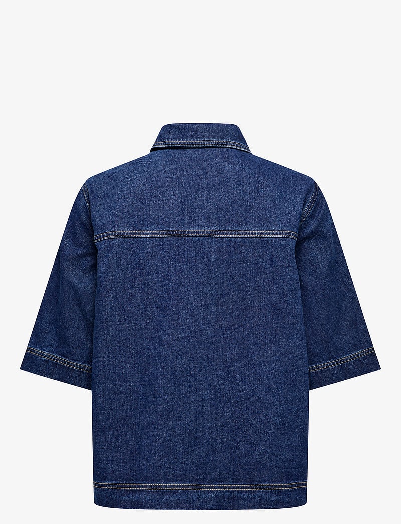 ONLY - ONLBELLE S/S SHIRT DNM GUA NOOS - denimskjorter - dark blue denim - 2
