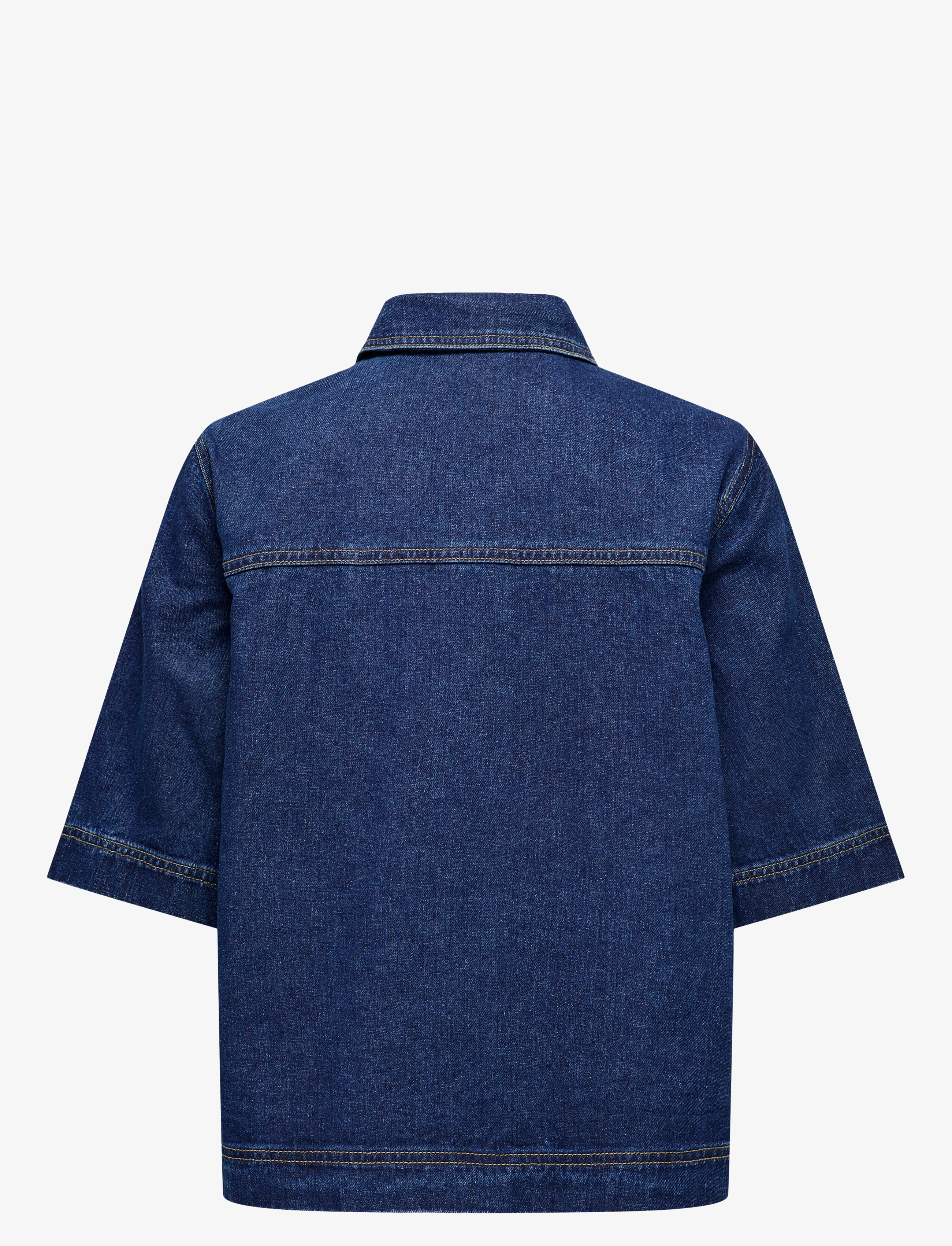 ONLY - ONLBELLE S/S SHIRT DNM GUA NOOS - denimskjorter - dark blue denim - 2