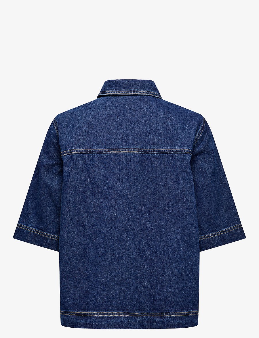 ONLY - ONLBELLE S/S SHIRT DNM GUA NOOS - jeanshemden - dark blue denim - 2