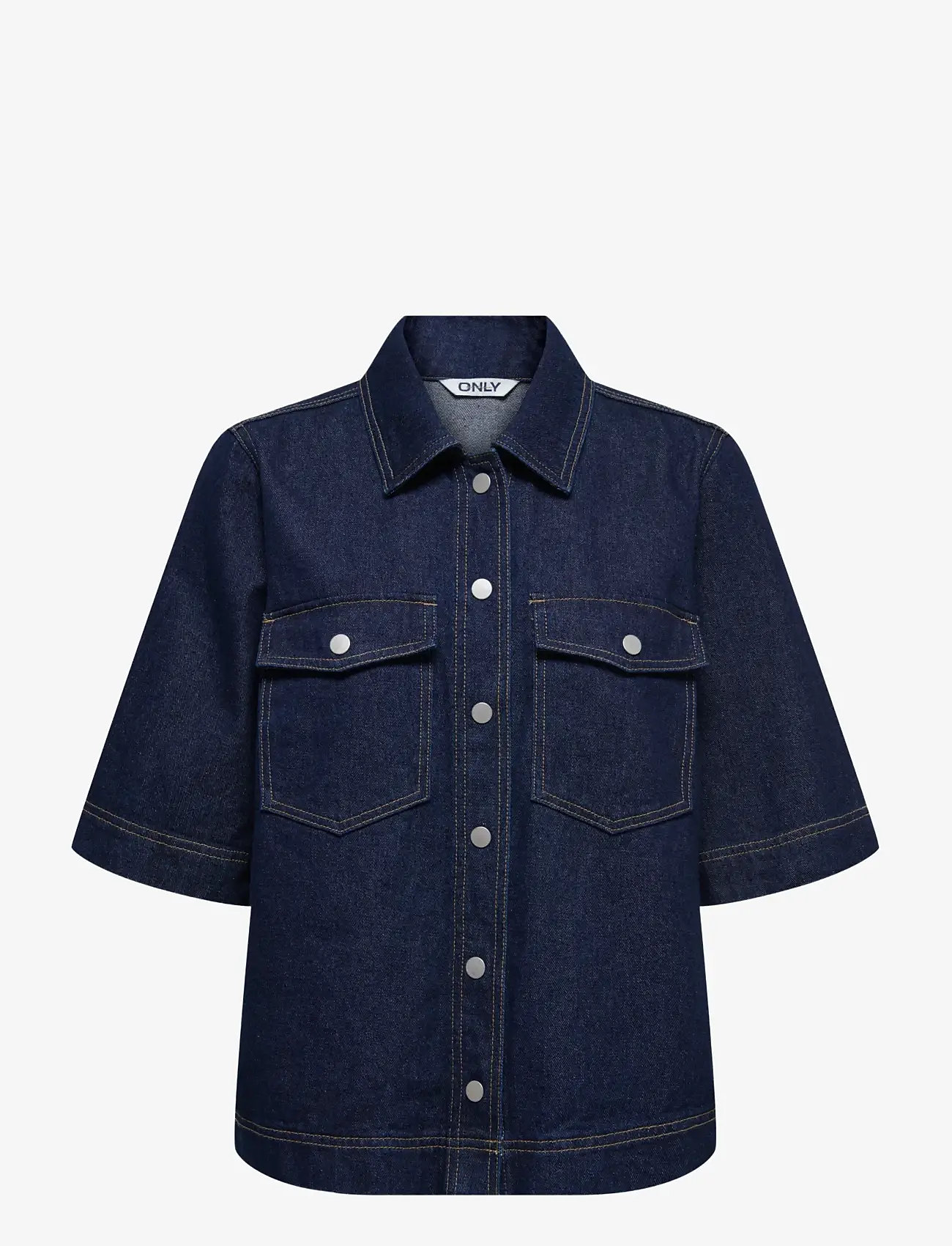 ONLY - ONLBELLE S/S SHIRT DNM GUA NOOS - koszule dżinsowe - dark blue denim - 1