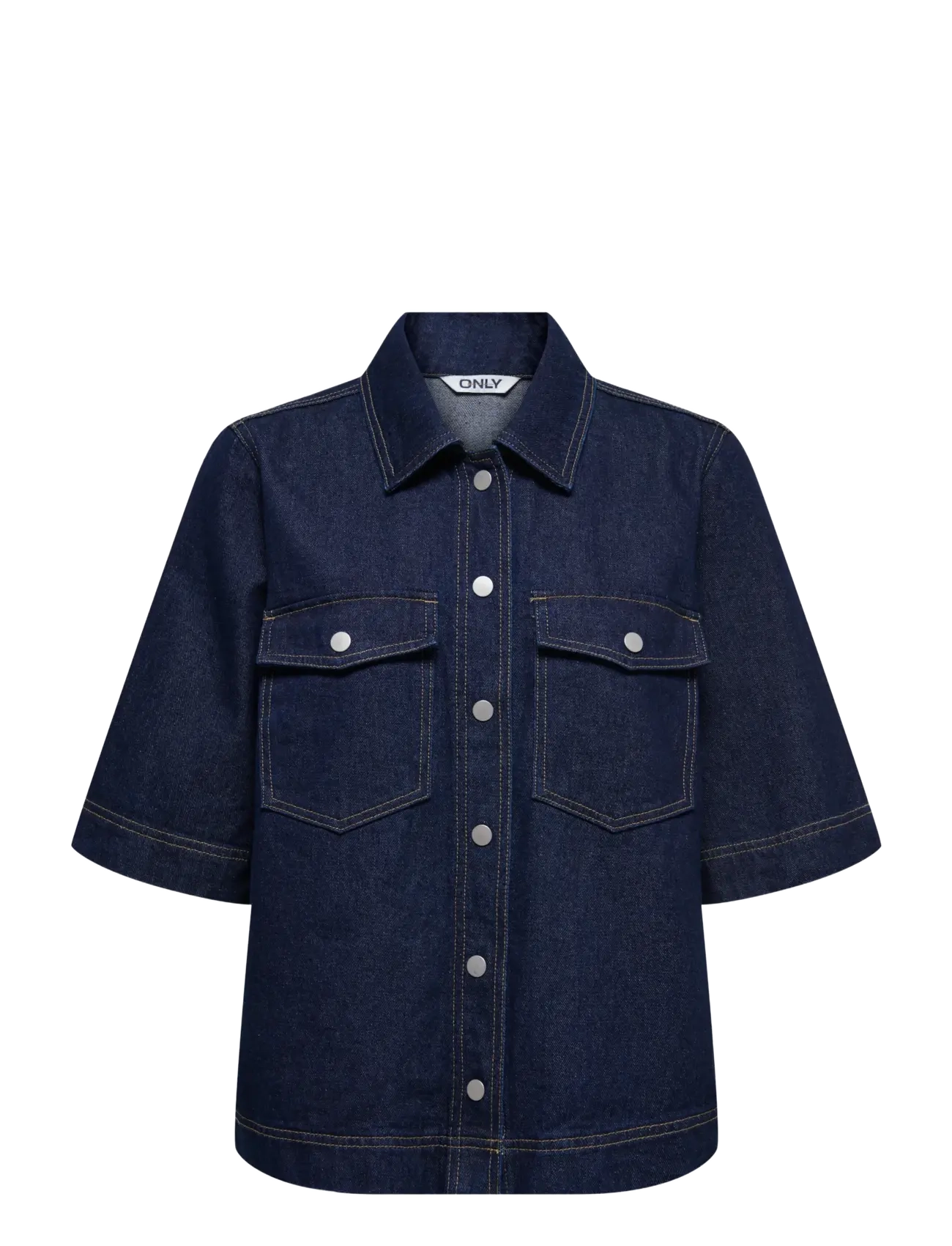 ONLY ONLBELLE S/S SHIRT DNM GUA NOOS - Pluusid ja särgid - DARK BLUE DENIM / navy