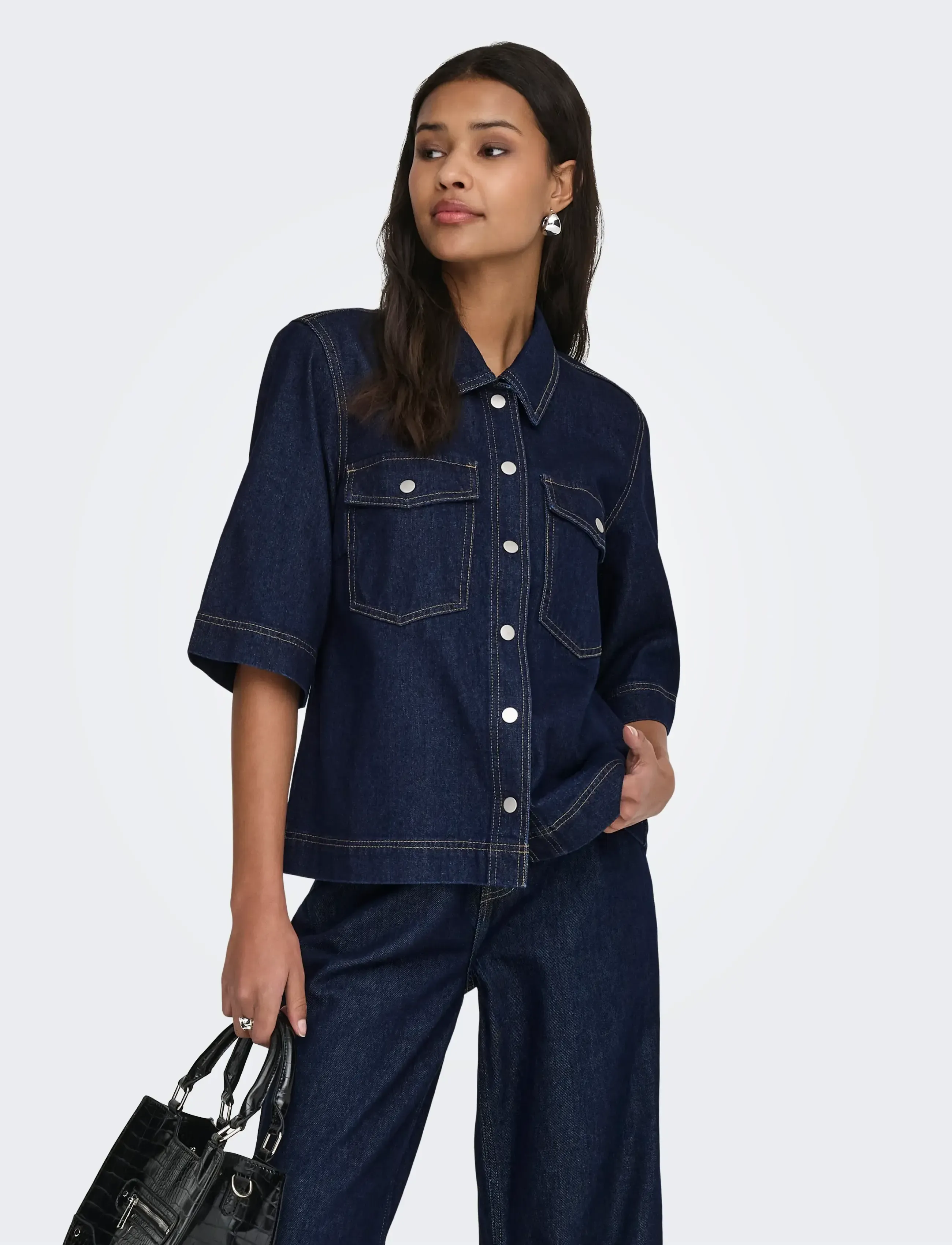 ONLY Onlbelle S/S Shirt Dnm Gua Noos skjortor dam – bild 2