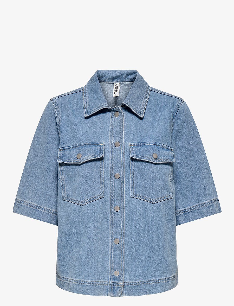 ONLY - ONLBELLE S/S SHIRT DNM GUA NOOS - jeanshemden - light blue denim - 1
