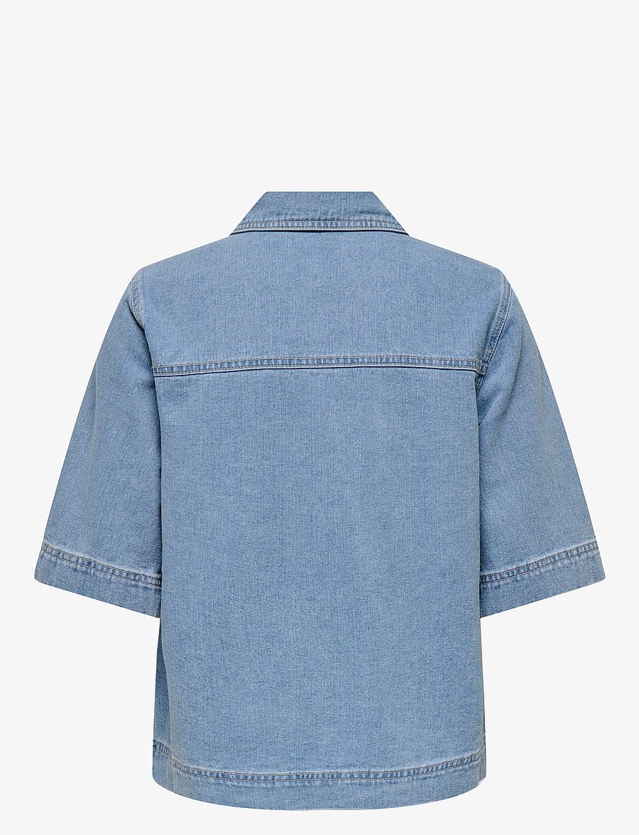 ONLY - ONLBELLE S/S SHIRT DNM GUA NOOS - jeanshemden - light blue denim - 2