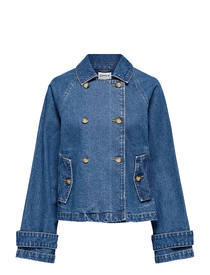 ONLY - ONLAPRIL SHORT DNM TRENCH AKM - frühlingsjacken - medium blue denim - 1