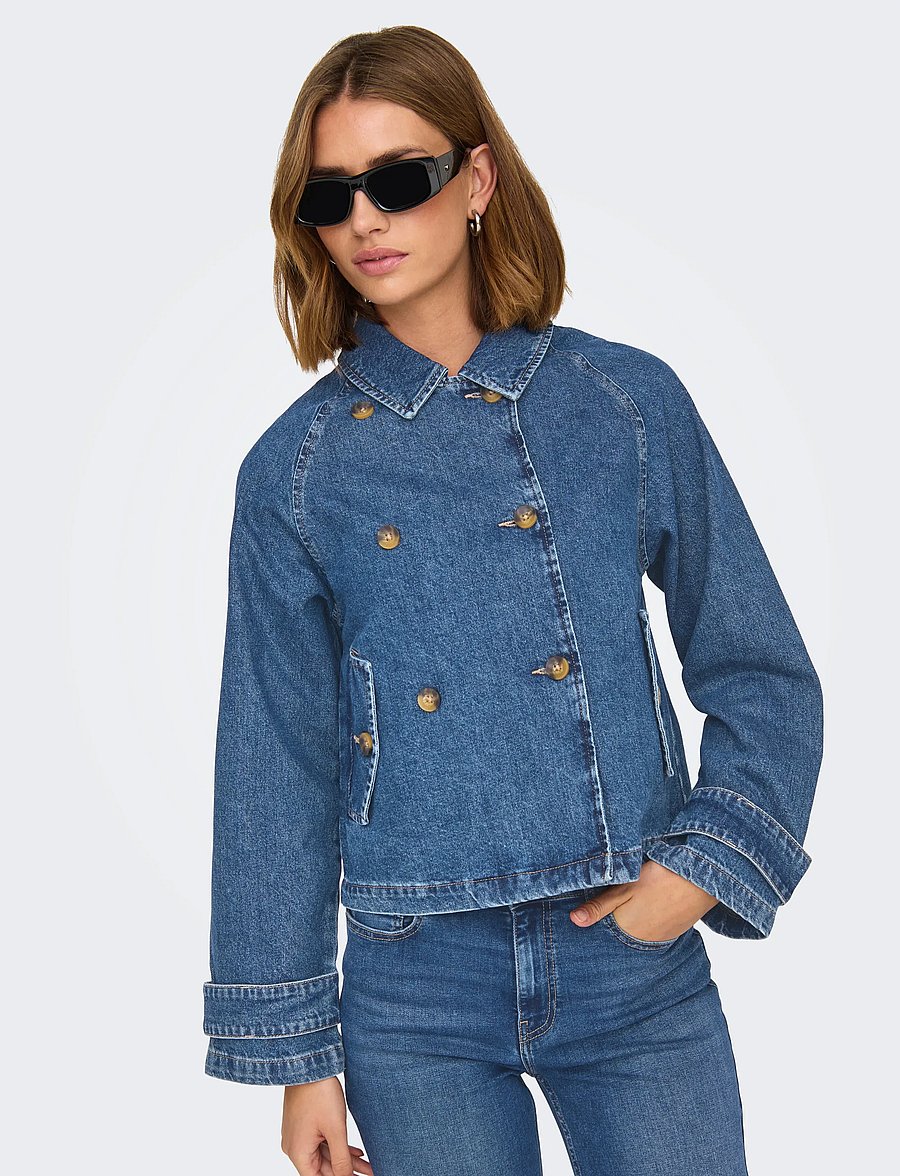 ONLY - ONLAPRIL SHORT DNM TRENCH AKM - frühlingsjacken - medium blue denim - 5