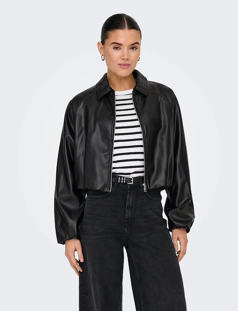 ONLY - ONLSARAMY FAUX LEATHER BOMBER CC OTW - pavasara jakas - black - 0