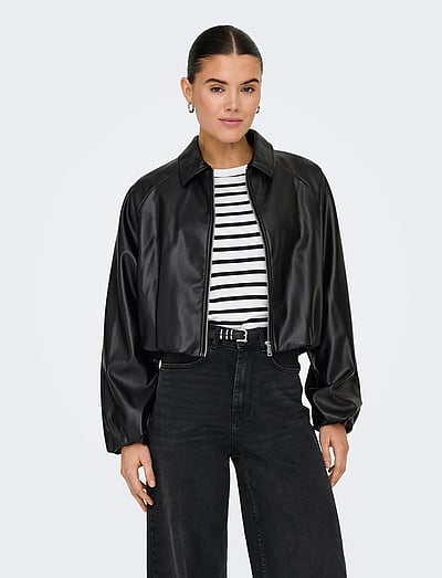 Onlsaramy Faux Leather Bomber Cc Otw - Bomber Jakker