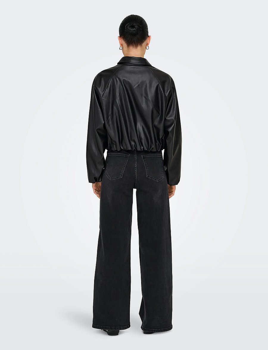 ONLY - ONLSARAMY FAUX LEATHER BOMBER CC OTW - kevadjoped - black - 3