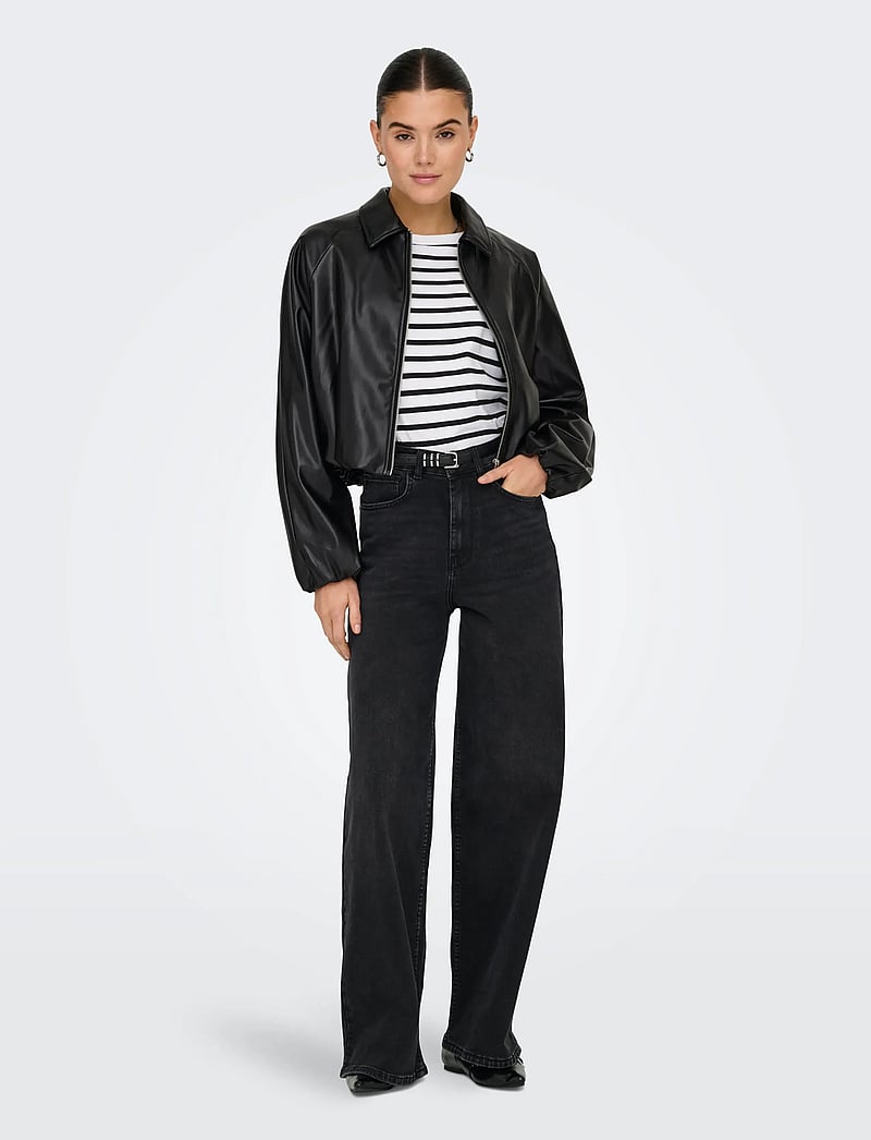 ONLY - ONLSARAMY FAUX LEATHER BOMBER CC OTW - pavasara jakas - black - 4