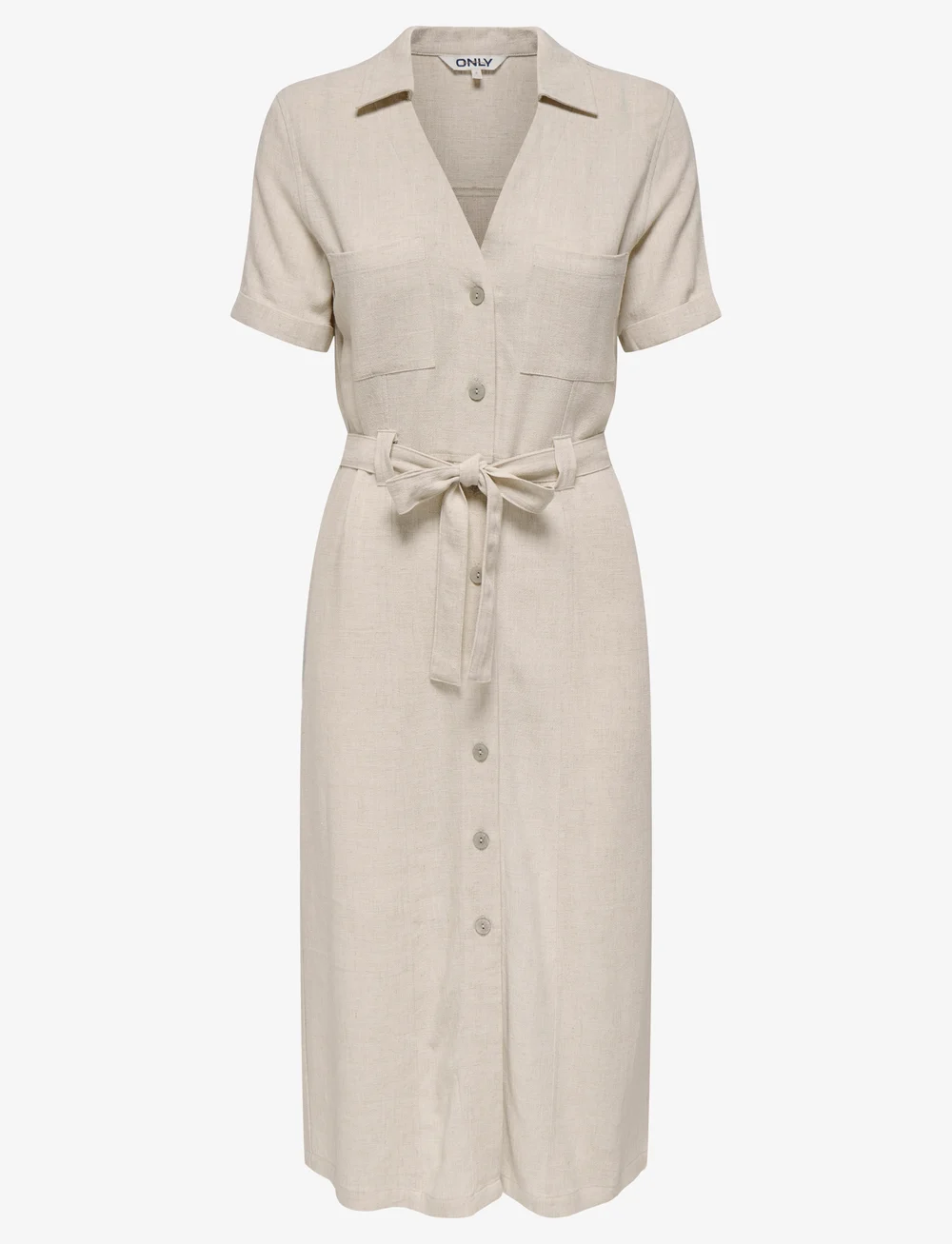 ONLY - ONLSIESTA SS LIN BL SHIRT DRESS PNT NOOS - skjortekjoler - moonbeam - 1