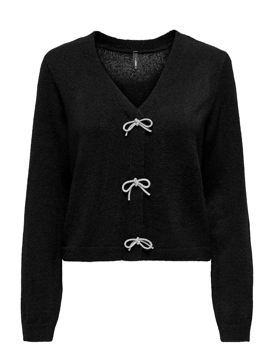 ONLY - ONLDONNA LS V-NECK PULLOVER KNT - pullover - black - 0