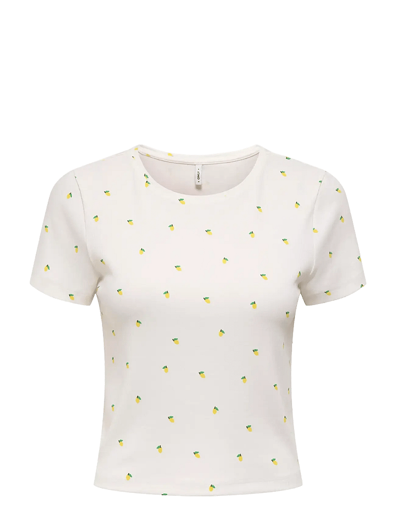 ONLY - ONLFENJA S/S AOP TOP JRS NOOS - t-shirts - cloud dancer - 1