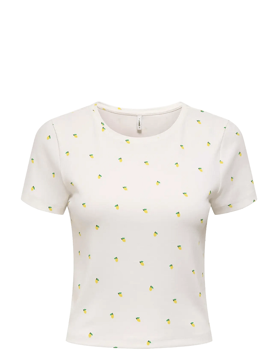 ONLY - ONLFENJA S/S AOP TOP JRS NOOS - t-shirts - cloud dancer - 1