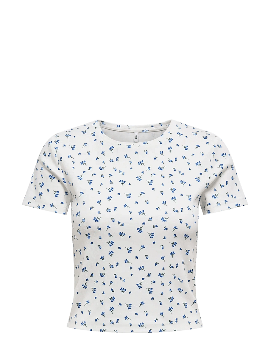 ONLY - ONLFENJA S/S AOP TOP JRS NOOS - t-shirts - cloud dancer - 1