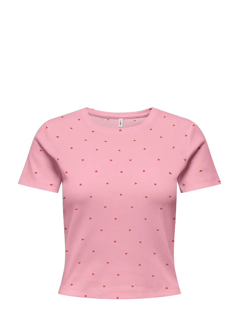 ONLY - ONLFENJA S/S AOP TOP JRS NOOS - t-shirts - romance rose - 1
