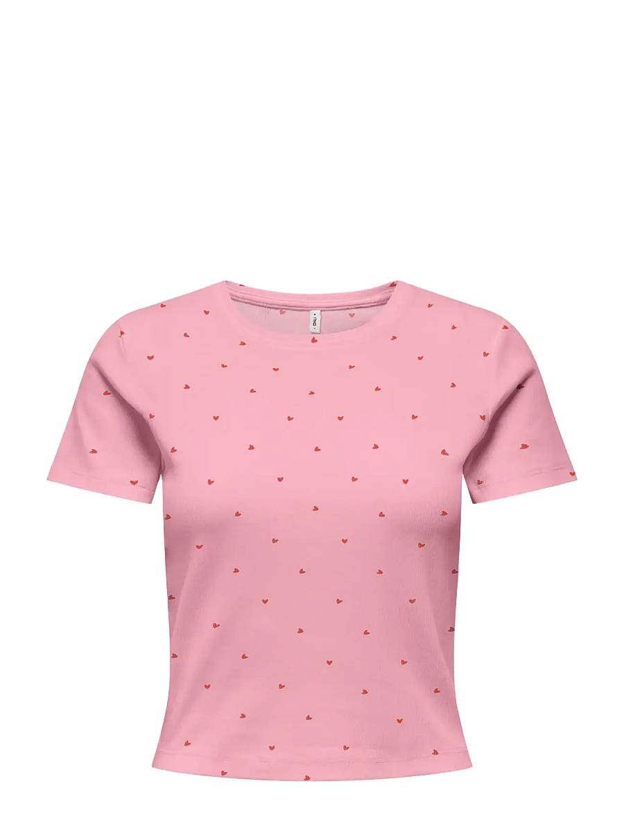 ONLY - ONLFENJA S/S AOP TOP JRS NOOS - t-shirts - romance rose - 1