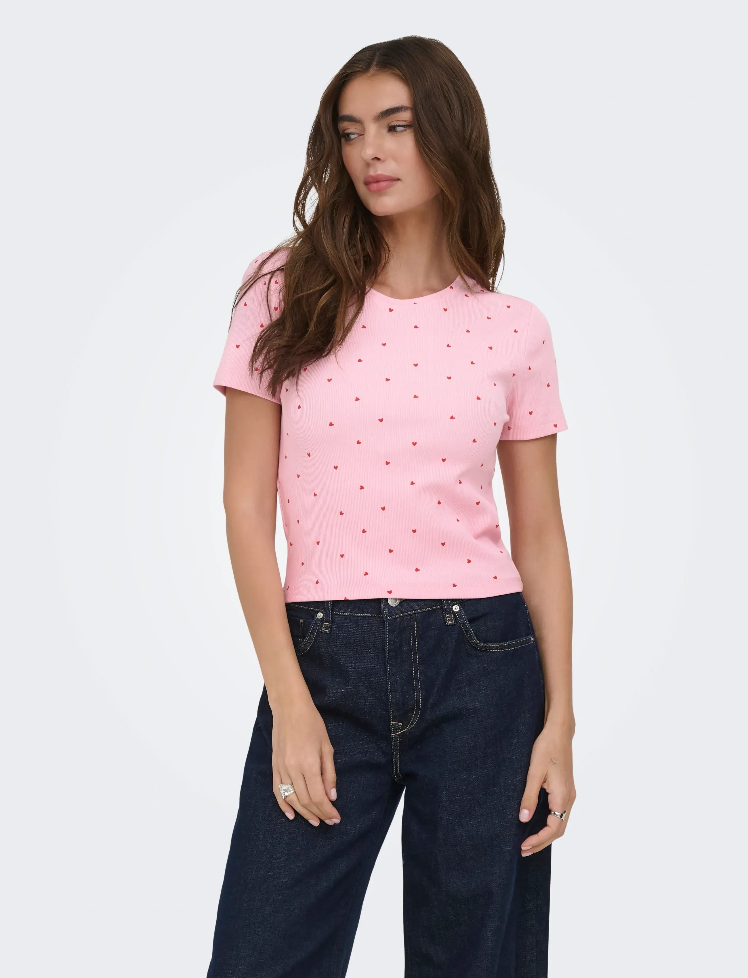 ONLY Onlfenja S/S Aop Top Jrs Noos, L, Pink, T-Shirts & Toppe > Kortærmede, Dame