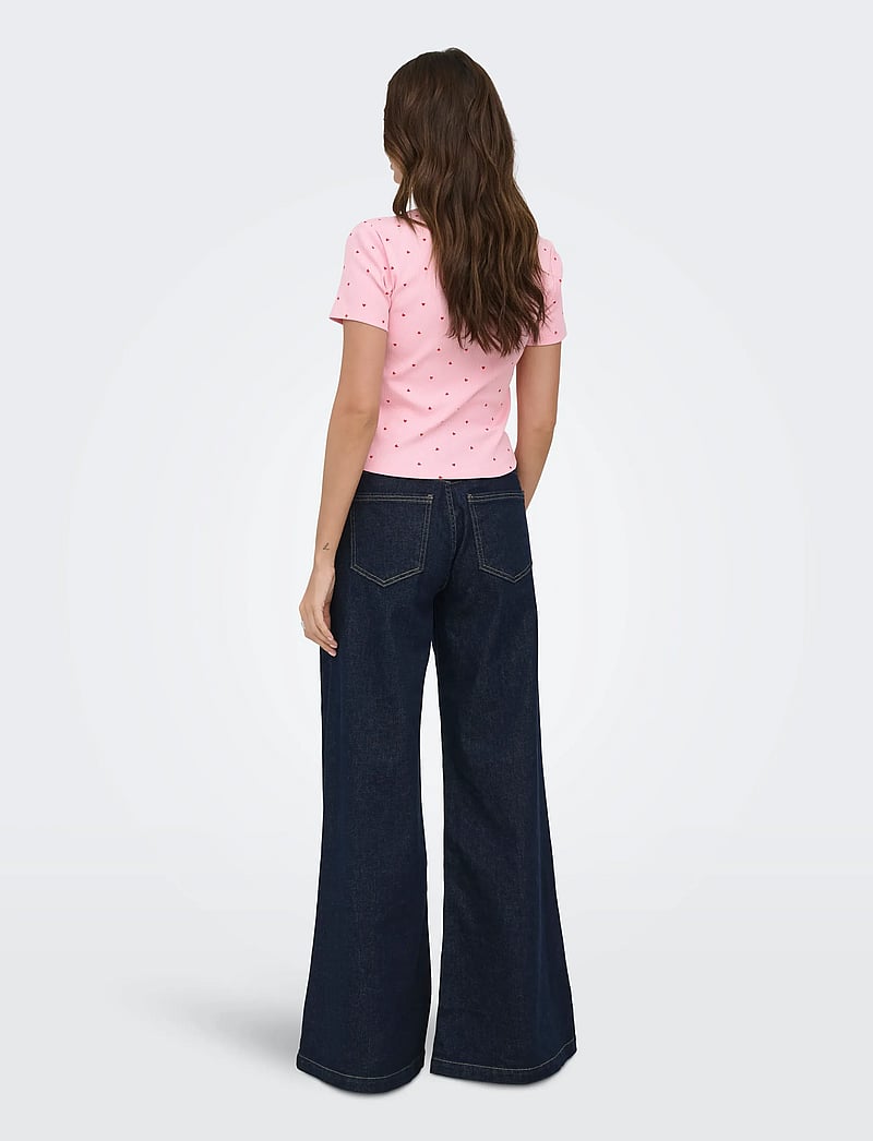 ONLY - ONLFENJA S/S AOP TOP JRS NOOS - t-shirts - romance rose - 3
