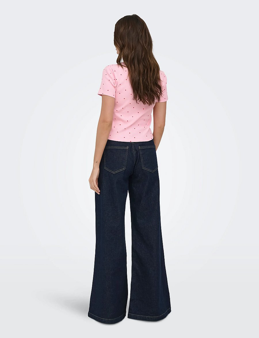 ONLY - ONLFENJA S/S AOP TOP JRS NOOS - t-shirts - romance rose - 3