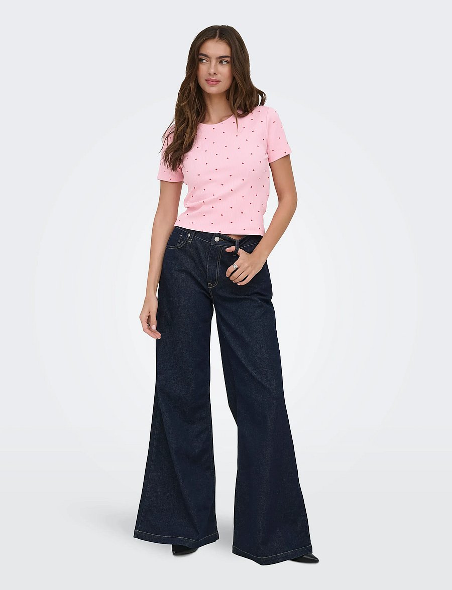 ONLY - ONLFENJA S/S AOP TOP JRS NOOS - t-shirts - romance rose - 4