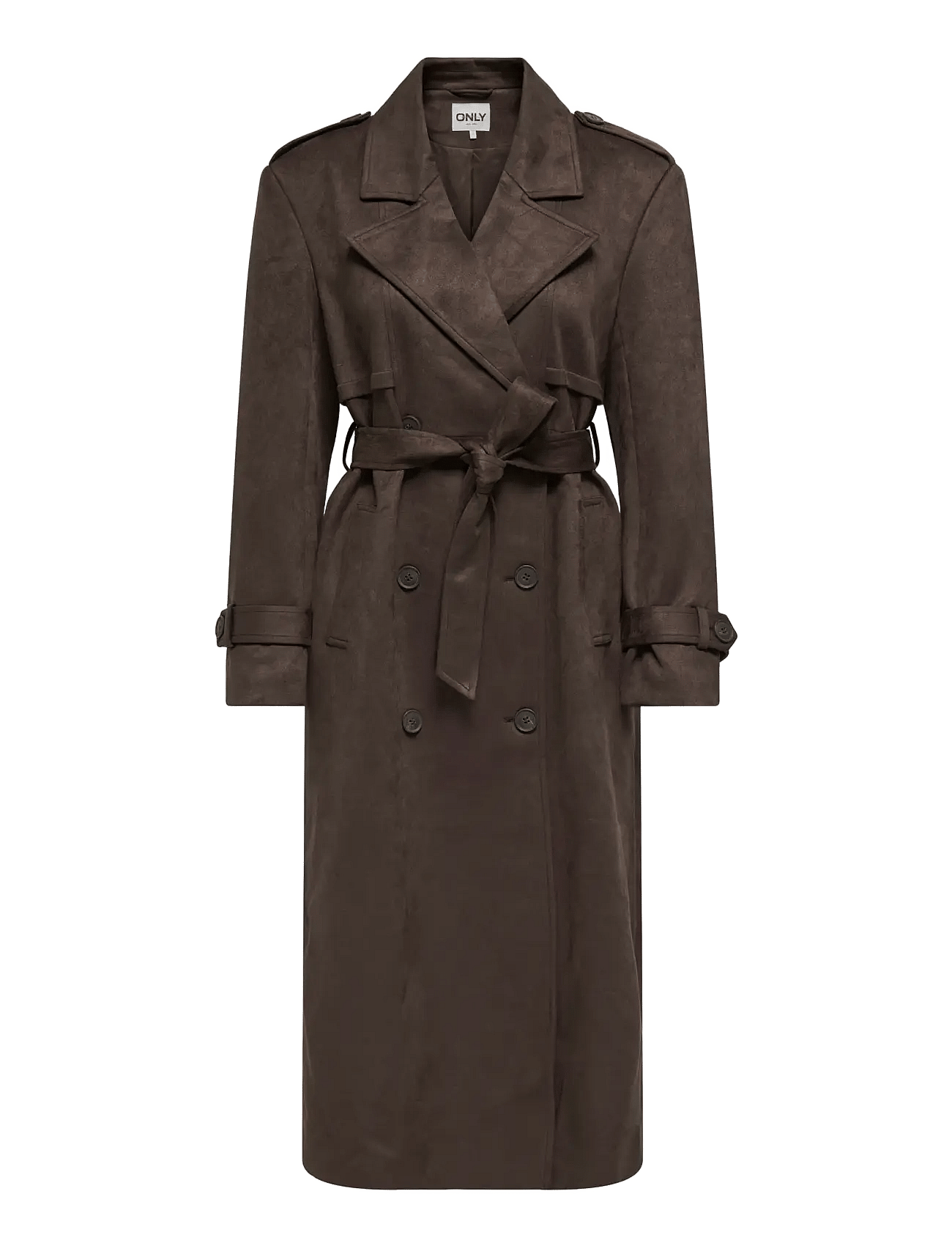 ONLY | Onlina Long Faux Suede Trenchcoat Pnt | S