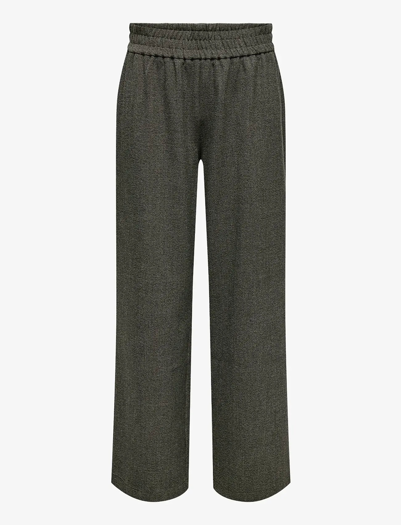 ONLY - ONLDELL MW WIDE PULL-UP PANT TLR NOOS - tiesaus kirpimo kelnės - black - 1