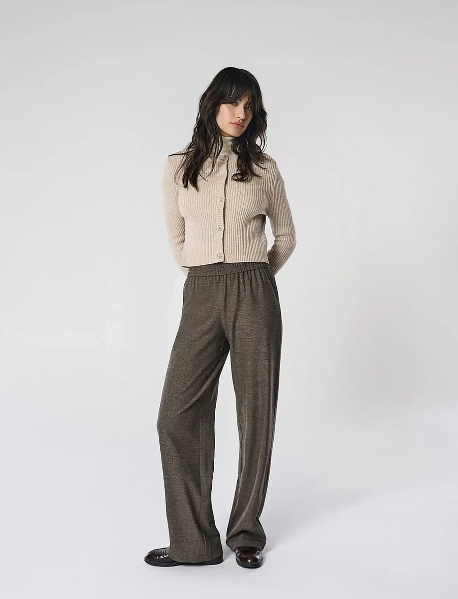 ONLY - ONLDELL MW WIDE PULL-UP PANT TLR NOOS - straight leg hosen - black - 0