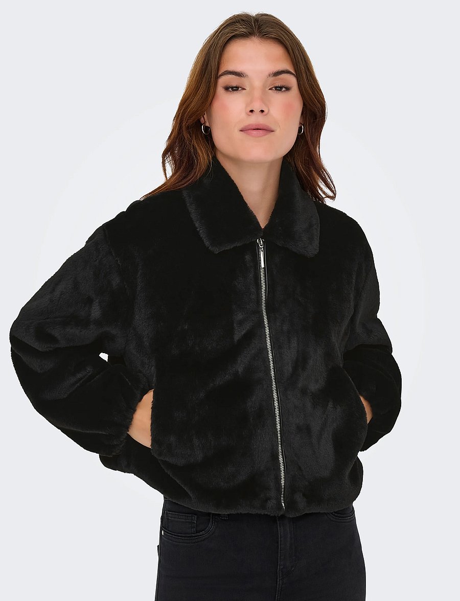ONLY - ONLDANA FAUX FUR JACKET CC OTW - faux fur - black - 5