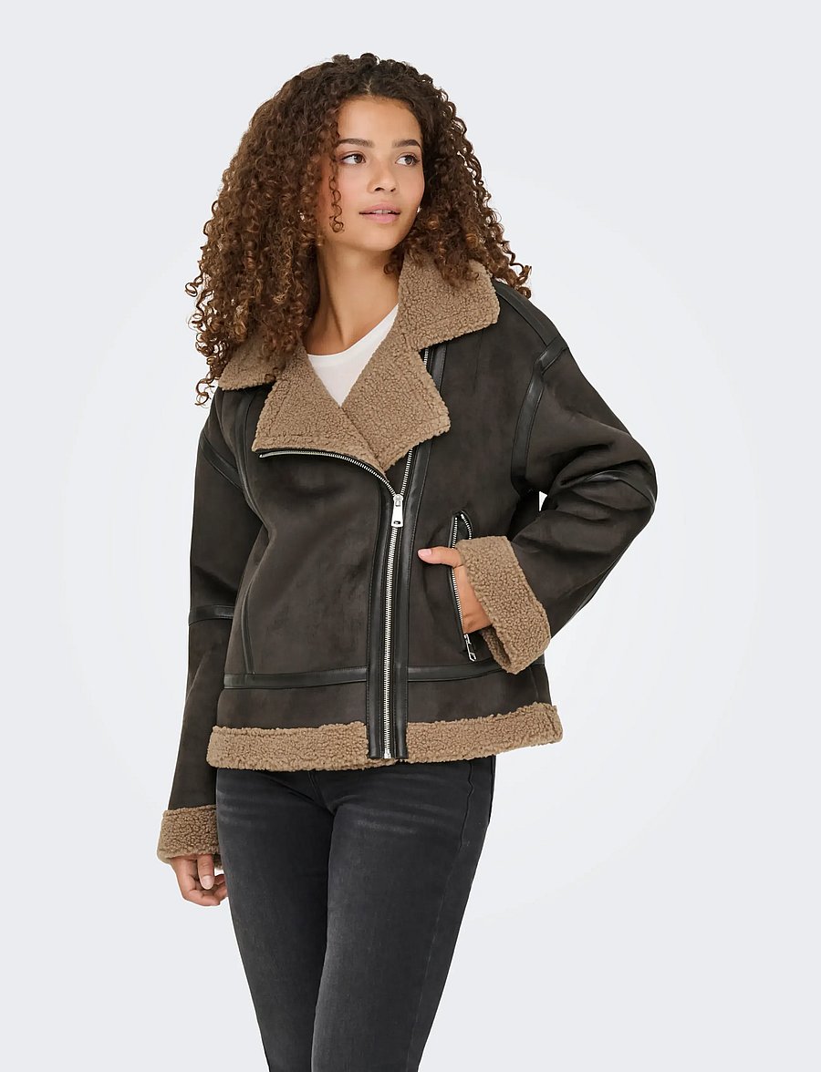 ONLY - ONLKENDRA BOND OVERSIZJACKET CC OTW - nahktagid - chocolate torte - 0