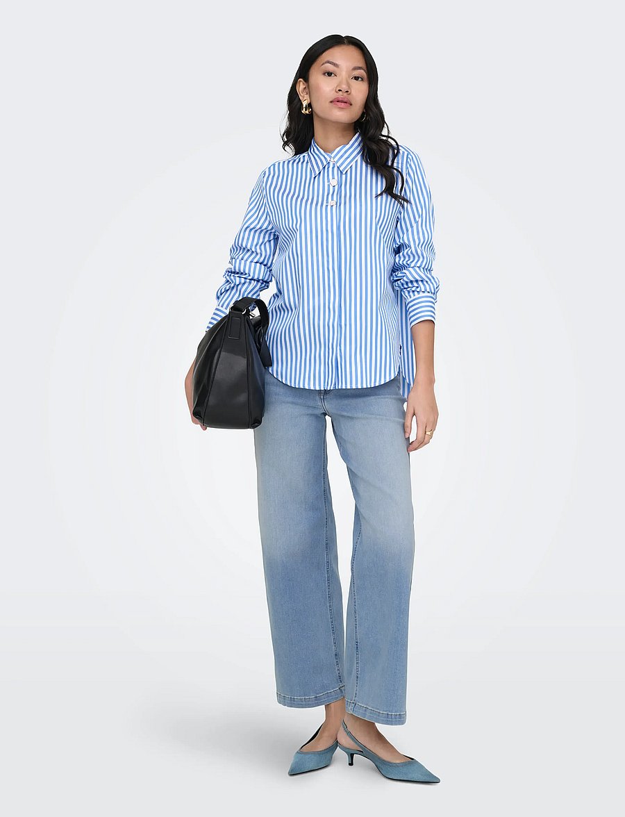 ONLY - ONLMADISON BLUSH HW CP WD DNM CRO371NOOS - brede jeans - light blue denim - 4