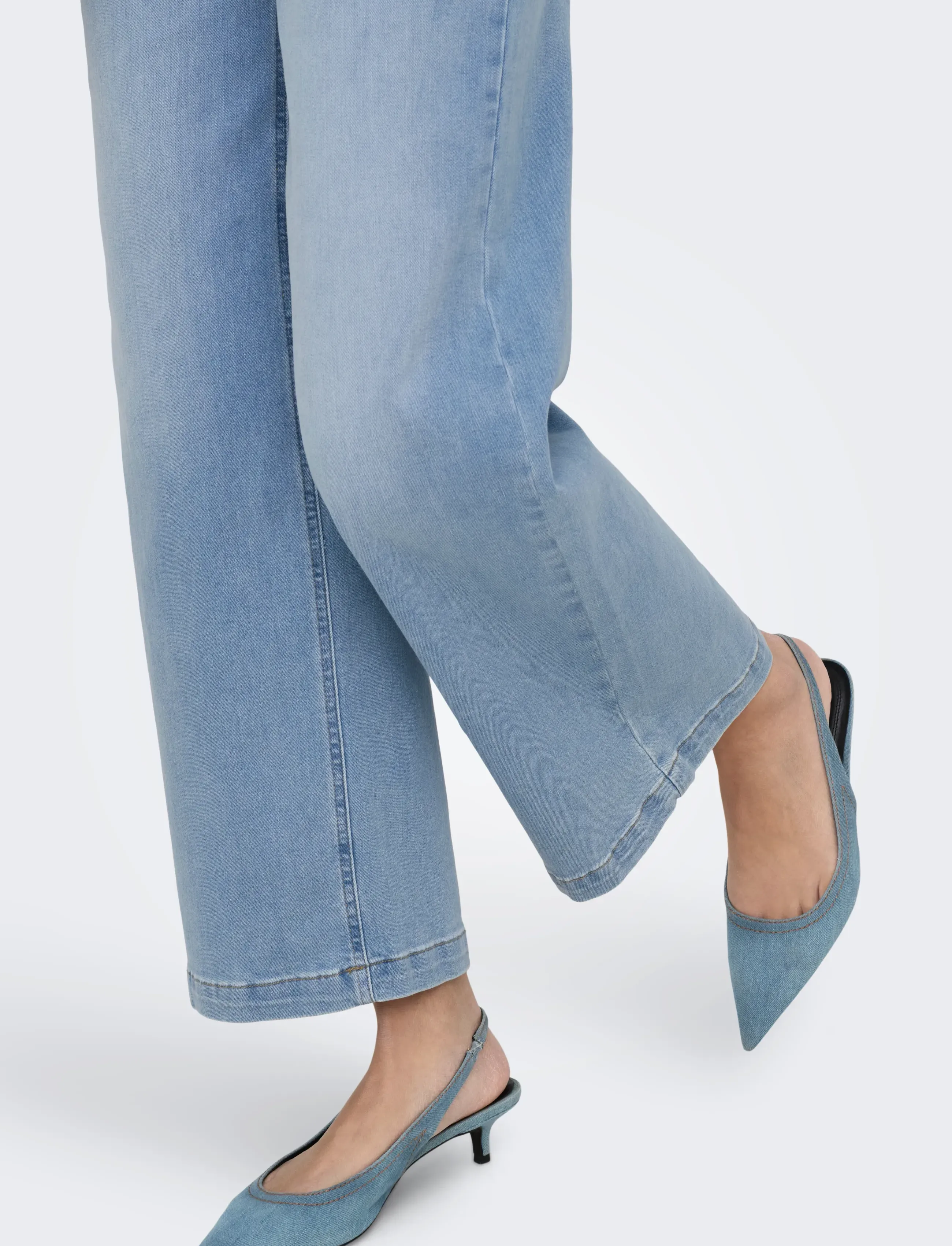 ONLY - ONLMADISON BLUSH HW CP WD DNM CRO371NOOS - brede jeans - light blue denim - 5