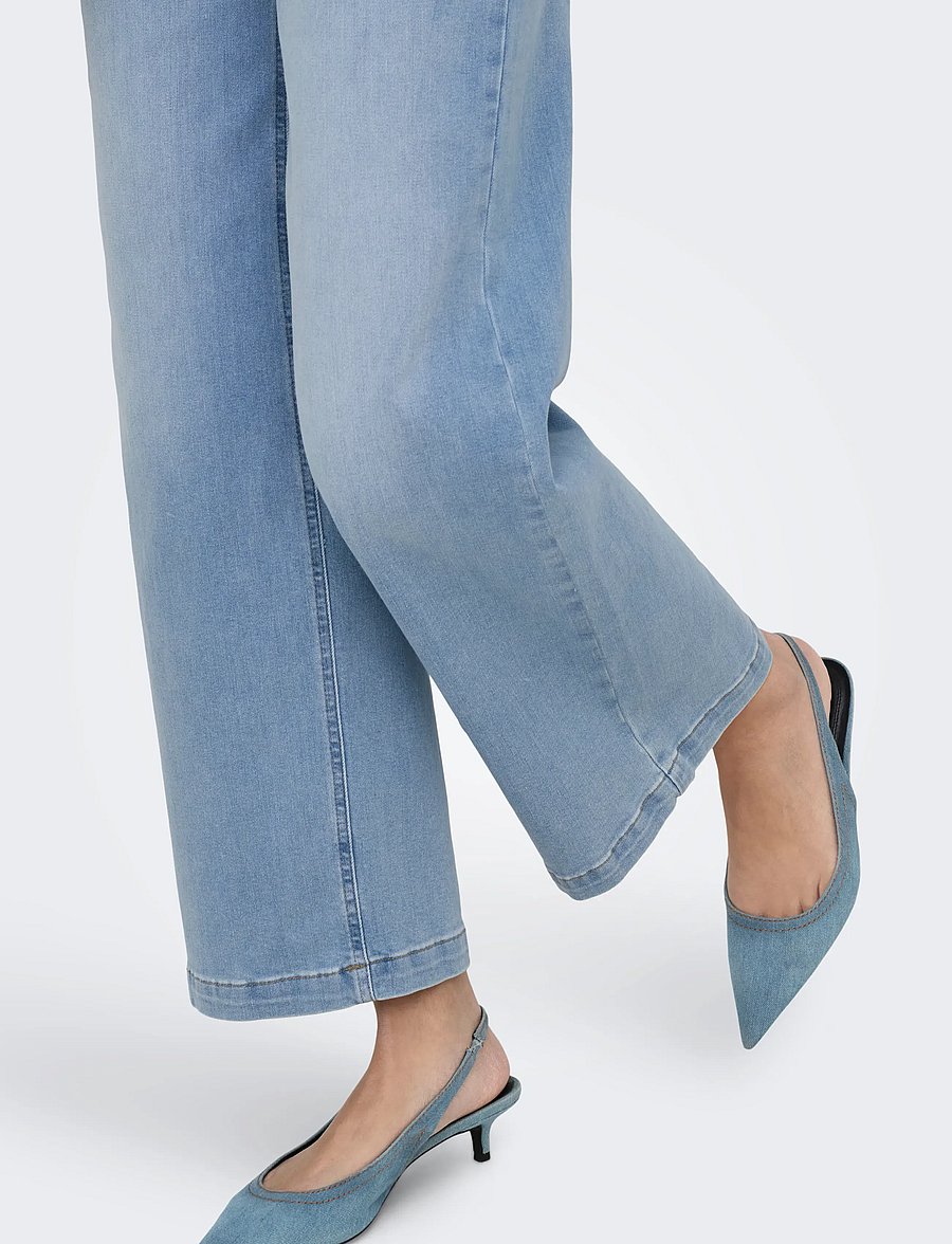 ONLY - ONLMADISON BLUSH HW CP WD DNM CRO371NOOS - brede jeans - light blue denim - 5