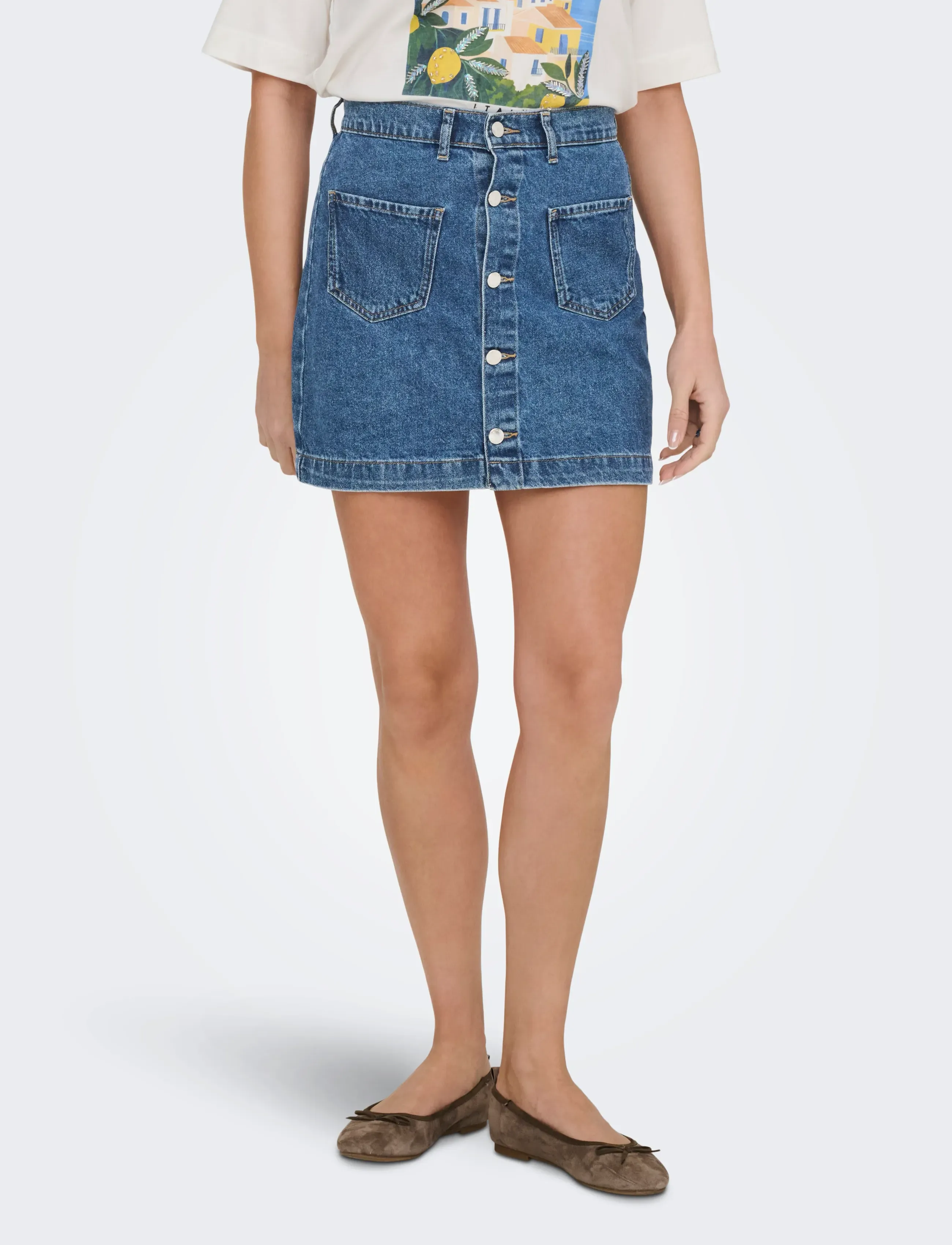 ONLY ONLAMAZING HW SKIRT TAI DNM NOOS - Denim skirts - MEDIUM BLUE DENIM / blue