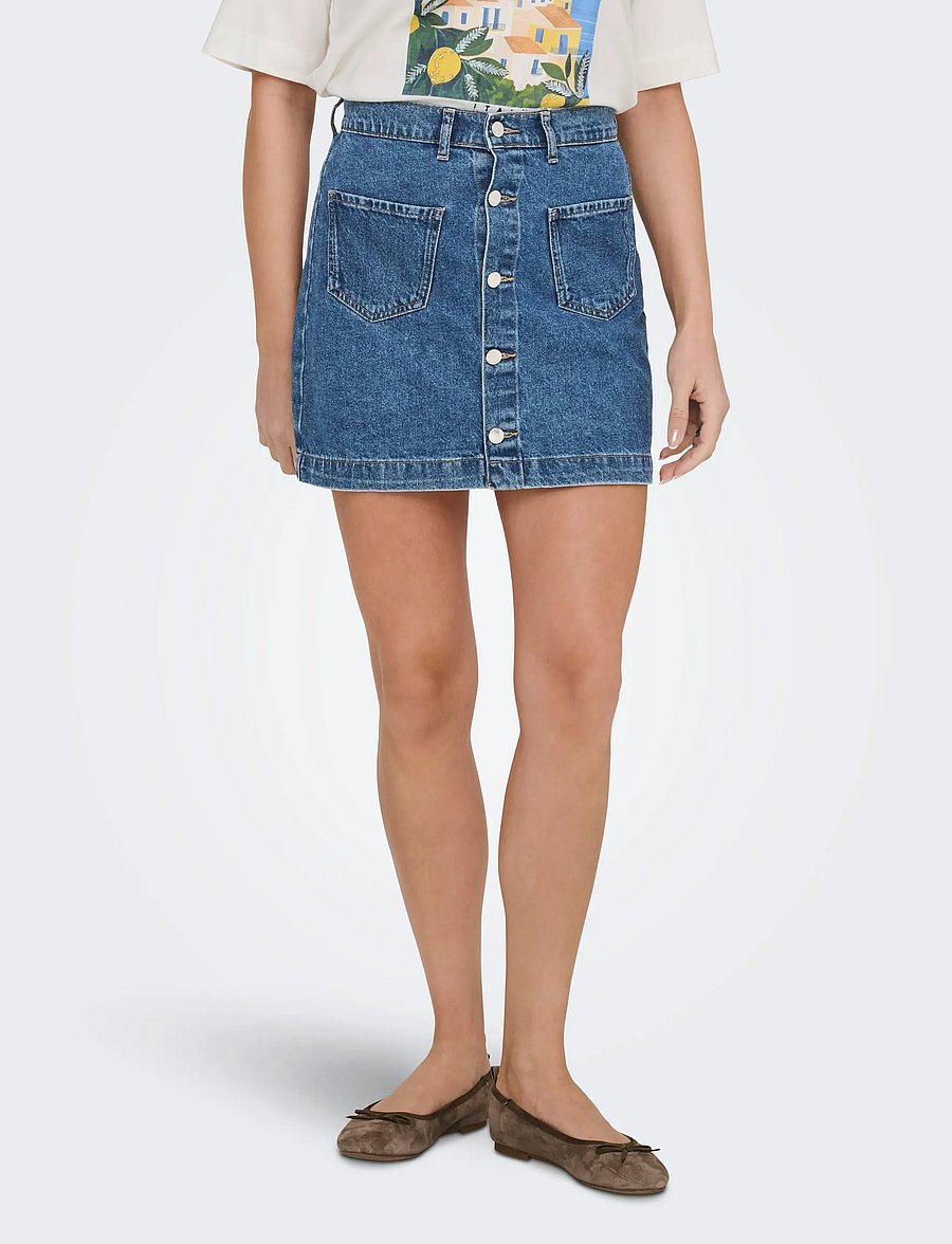 ONLY - ONLAMAZING HW SKIRT TAI DNM NOOS - jeansröcke - medium blue denim - 0