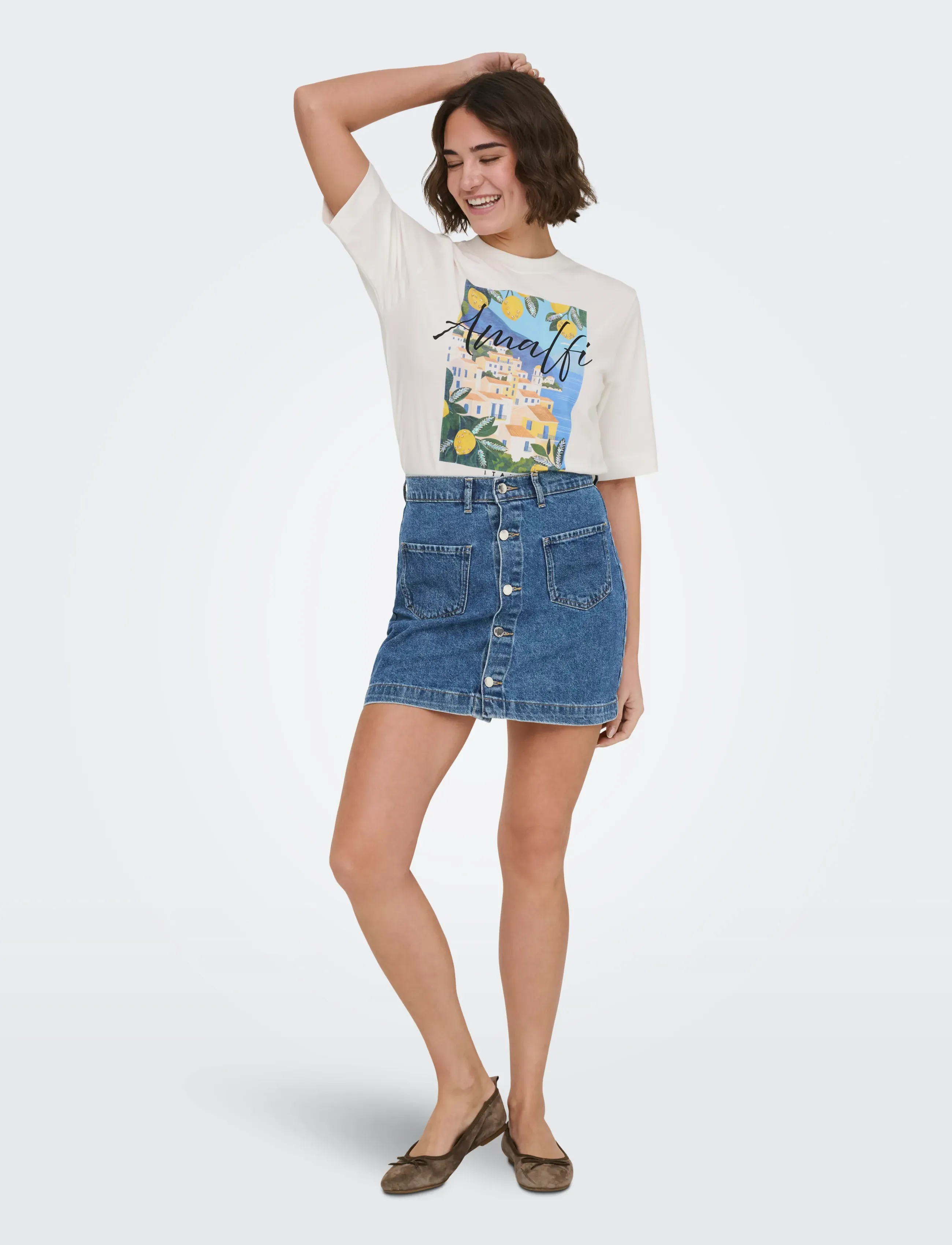 ONLY - ONLAMAZING HW SKIRT TAI DNM NOOS - jeansröcke - medium blue denim - 4