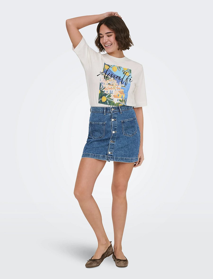 ONLY - ONLAMAZING HW SKIRT TAI DNM NOOS - jeansröcke - medium blue denim - 4