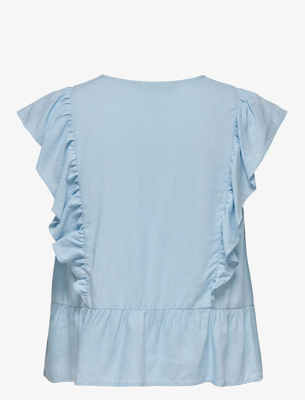 ONLY - ONLRIAN FLONCE S/S TOP WVN - kortærmede bluser - cashmere blue - 2