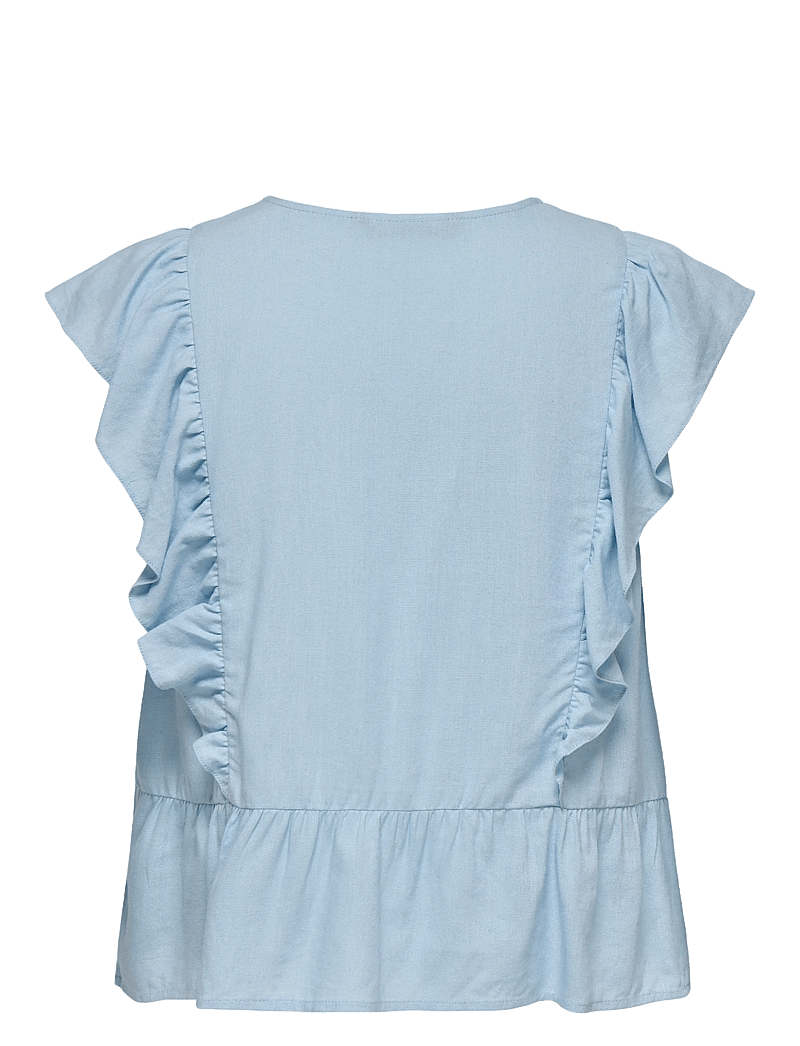 ONLY - ONLRIAN FLONCE S/S TOP WVN - kortærmede bluser - cashmere blue - 2