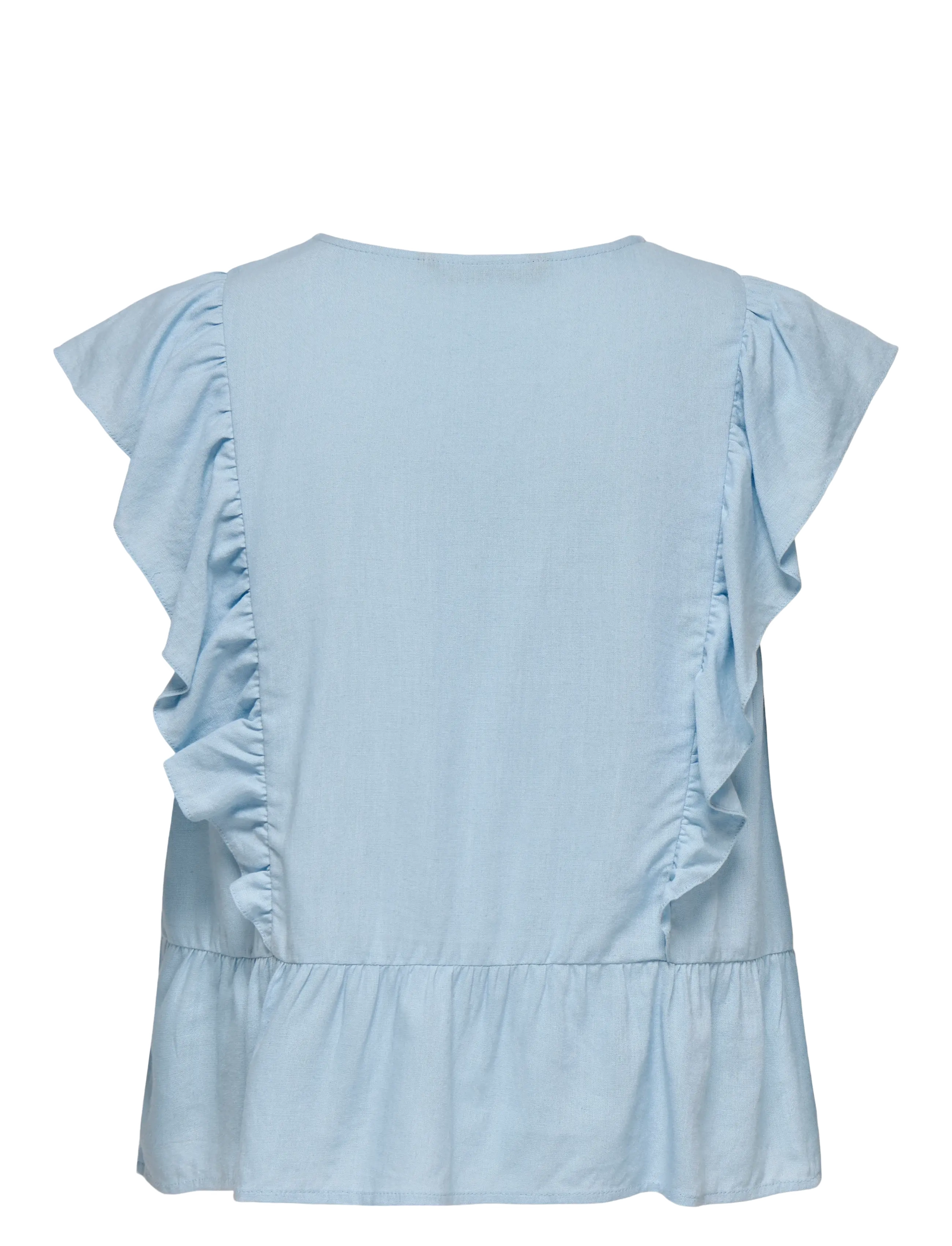 ONLY - ONLRIAN FLONCE S/S TOP WVN - short-sleeved blouses - cashmere blue - 2