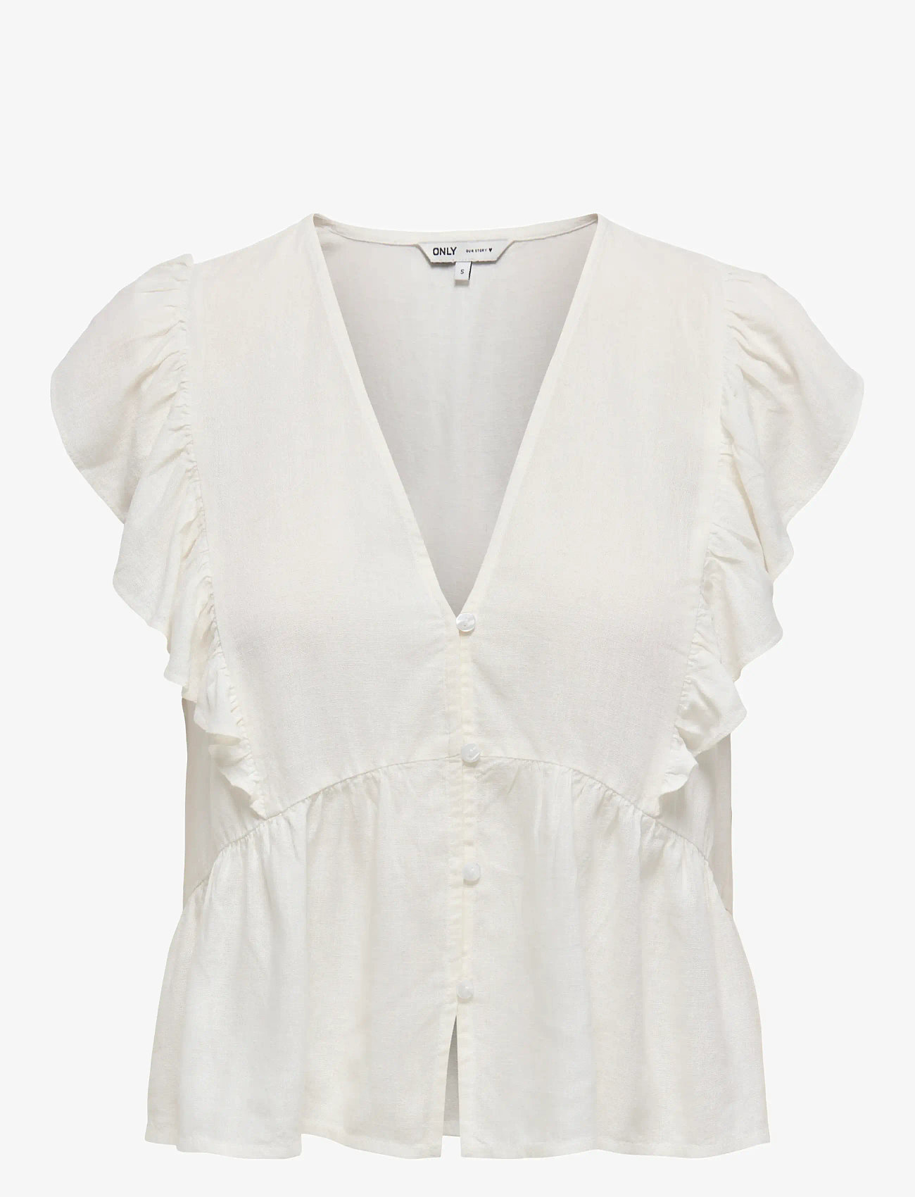 ONLY - ONLRIAN FLONCE S/S TOP WVN - kortærmede bluser - cloud dancer - 1