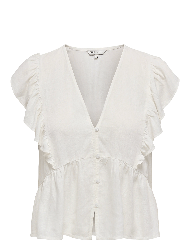 ONLY - ONLRIAN FLONCE S/S TOP WVN - kortærmede bluser - cloud dancer - 1