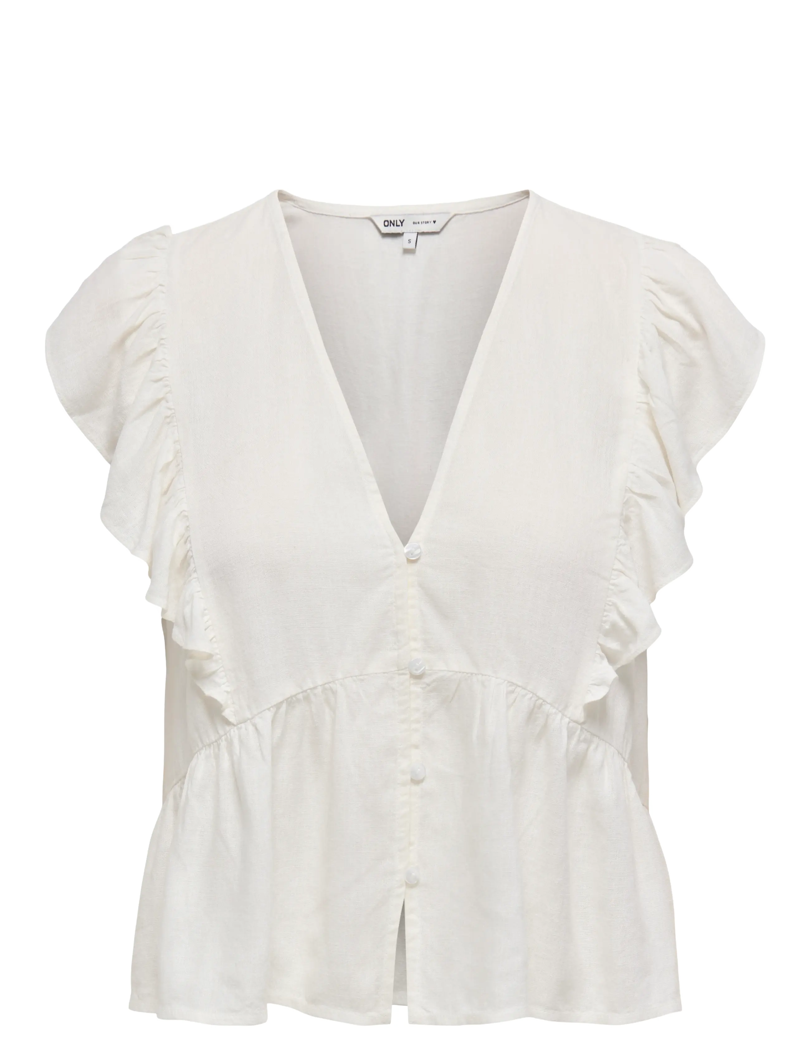 ONLY ONLRIAN FLONCE S/S TOP WVN - Bluser & Skjorter - CLOUD DANCER / white