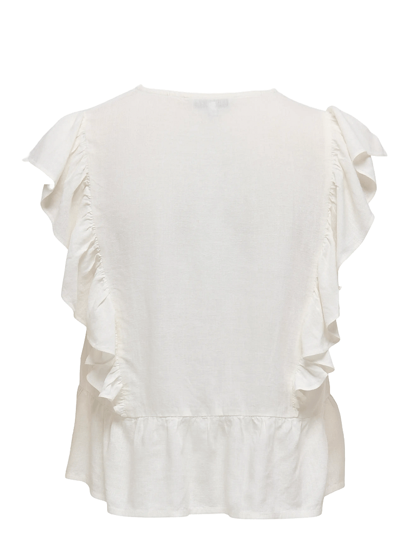 ONLY - ONLRIAN FLONCE S/S TOP WVN - kortærmede bluser - cloud dancer - 2